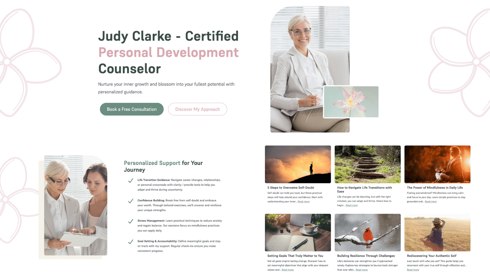 Portfolio image of a creative website for counseling services, designed to enhance visibility and client engagement.