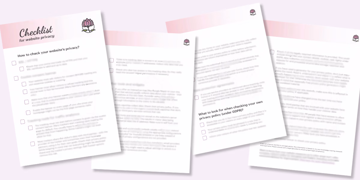 Mockup of the Therajava privacy checklist