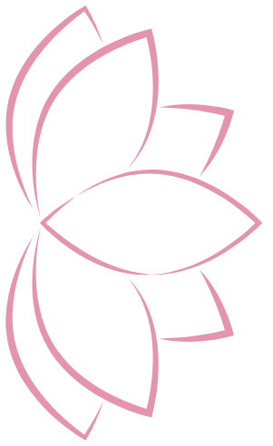 Muted lotus flower on the left side as website decoration.