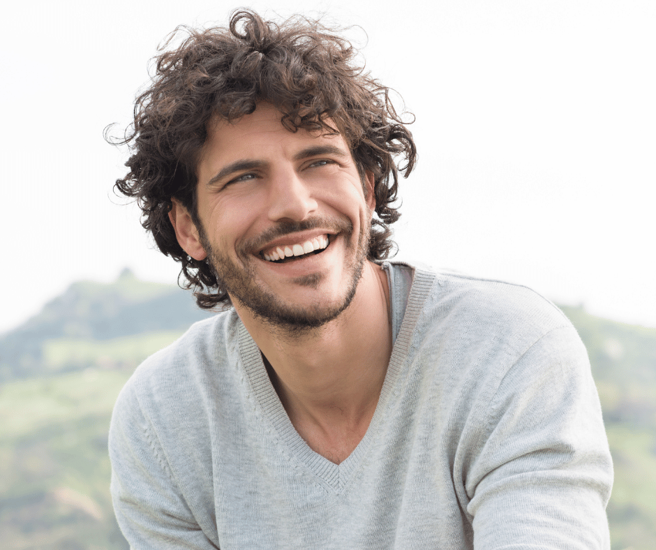 A happy man in nature