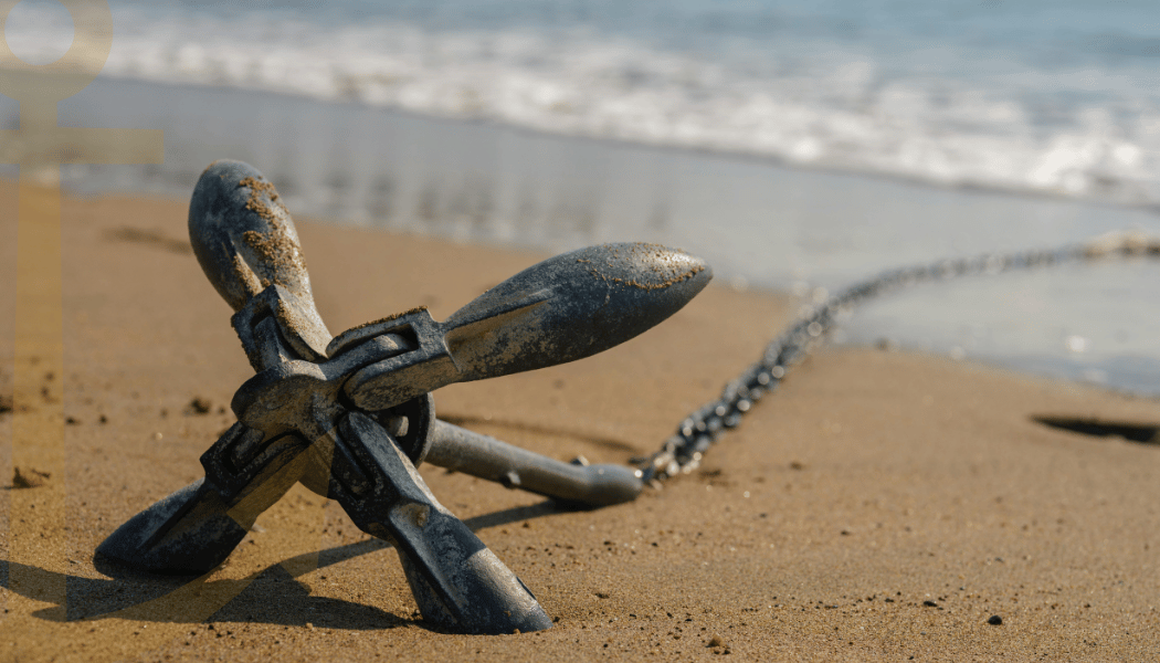 An anchor on the beach